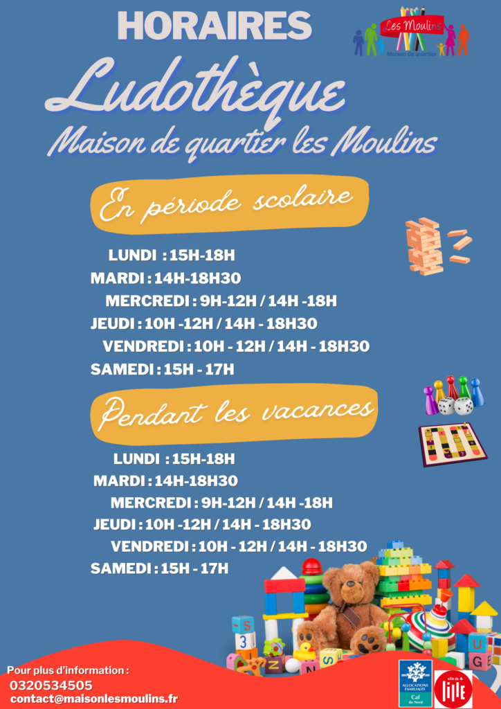 Horaires de la ludothèque